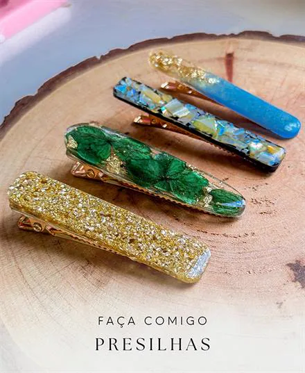 Aula Faça Comigo: presilhas de cabelo em resina